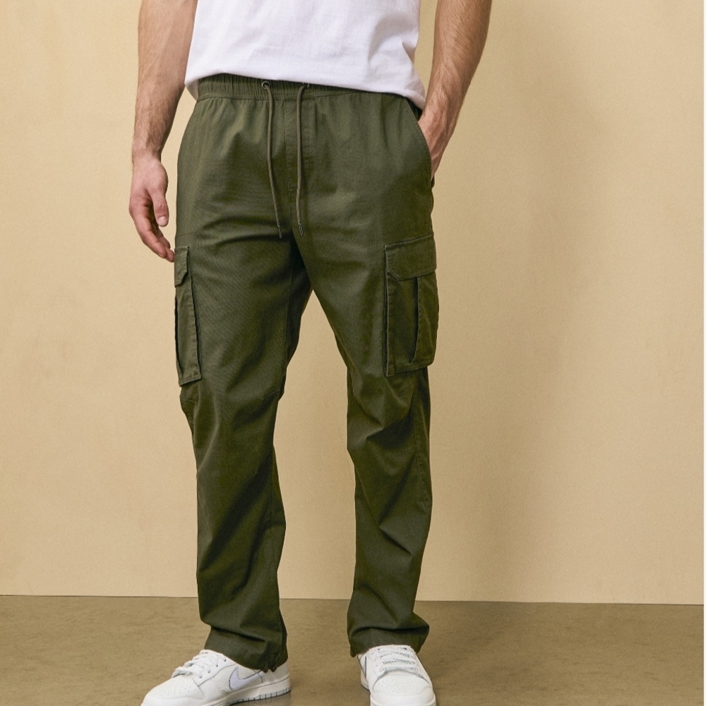 Champs Olive Cargo Jogger Pants - Dark Green